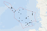 Die Darstellung zeigt inhaberlose Bohrungen in der Ausschließlichen Wirtschaftszone der Nordsee.